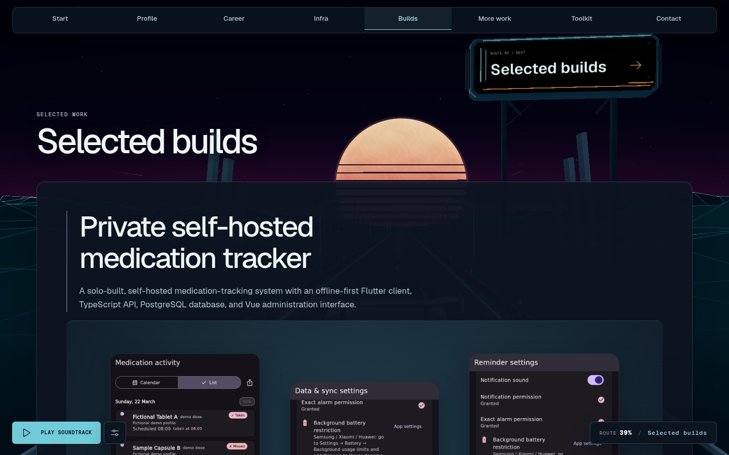 Selected builds with approved real medication tracker media